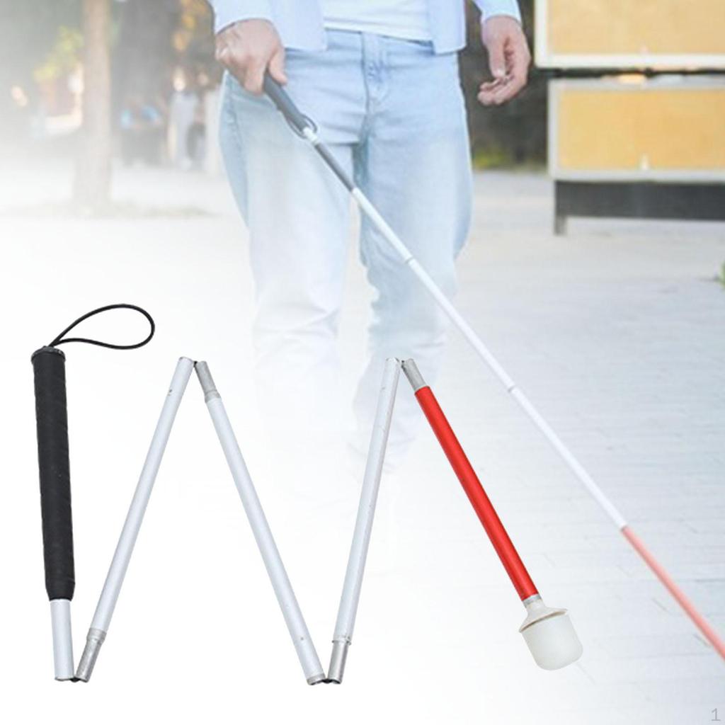 Blind Cane Walker Folding Elderly Lightweighted Aluminum Alloy Trekking Pole 4 Section 112cm