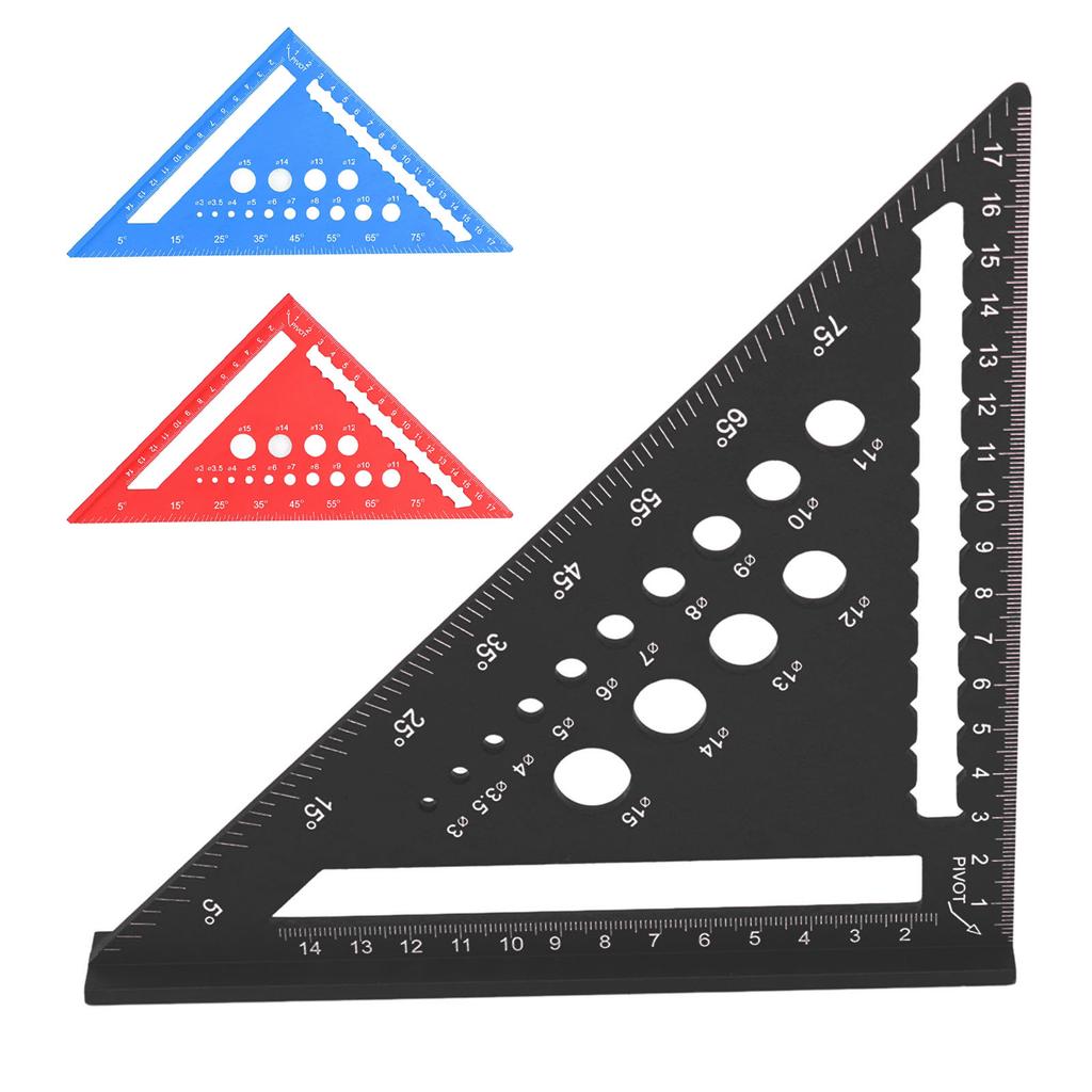 7-дюймовая треугольная линейка, метрический стропильный угольник, 90-градусная линейка, транспортир, алюминиевый сплав, деревообработка