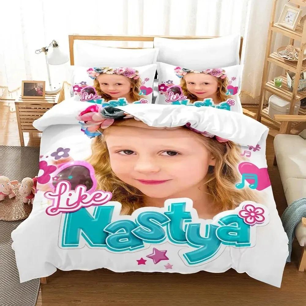 3D Print Like Nastya Bedding Set Boys Girls Twin Queen King Size Duvet Cover Pillowcase Bed Boys Adult Home Textileextile