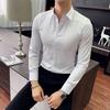 Men's Spring Long Sleeved Casual Fashion Slim Fit Bottom Shirt