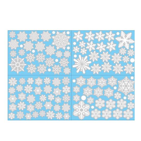 2/4 Pcs Christmas Stickers Santa Claus Snowflake Reindeer Xmas Decals Waterproof Festive Decor Stickers for Windows Glass