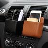 Car Auto Tidy Storage Bag Coin Bag Air Vent Hanging Phones Case Organizer Holder Pounch Box Faux Leather Storage Boxs Car Universal Organizer