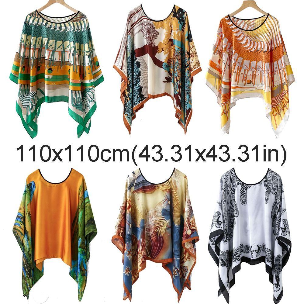 110x110cm Pullover Scarf Luxury Brand Designe Hijab Shawl Trendy Silk Scarf