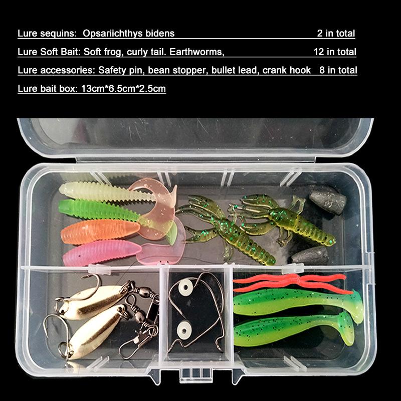 Lua Bait Set Lua Bait Fake Bait Lua Sequins Soft Bait Bucktails Ray Frog Minnow Bionic Boxed Set