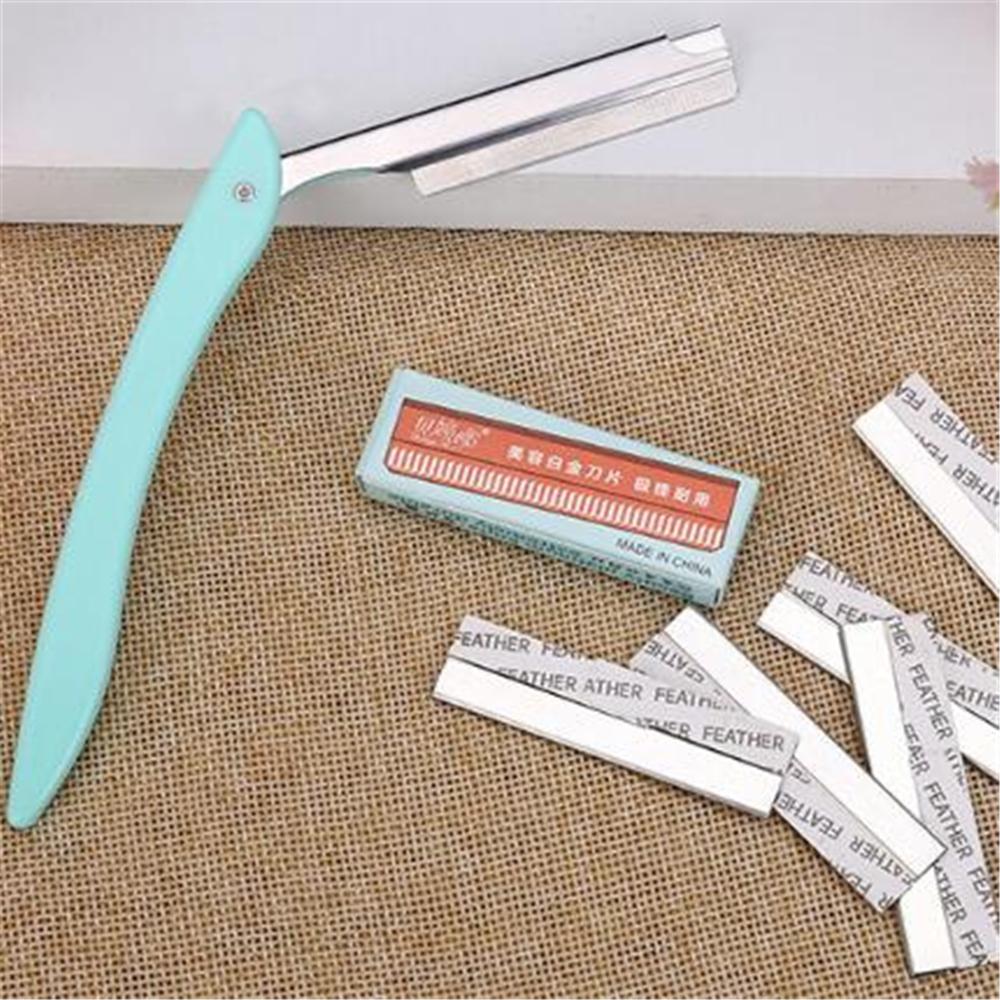 Горячий портативный триммер для бровей с 10 бритвами, бритвенный станок для бровей, лезвие для бритья, средство для удаления волос на лице, инструменты для макияжа для женщин