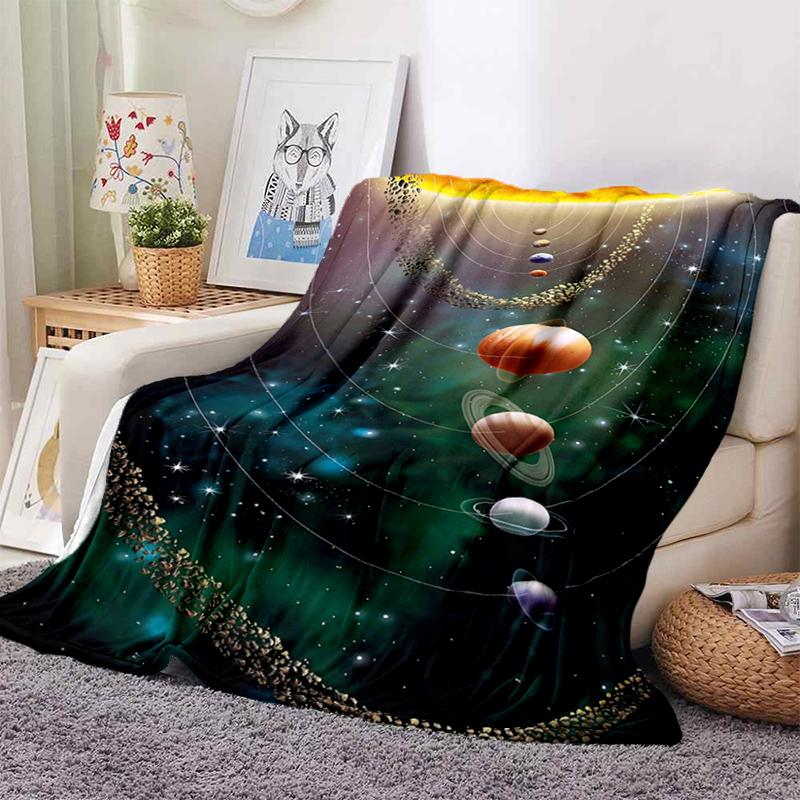 Одеяло для комнаты Galaxy Stars, ультралегкое мягкое плюшевое фланелевое одеяло для дивана-кровати, лучшие офисные подарки