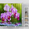 Набор штор для душа с цветами Орхидея Бирюзовый Роза Растение Цветочный Принт Листья Декор для ванной Тканевая занавеска для ванны Аксессуары для ванны Крючок