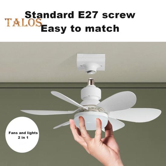 2-in-1 Ceiling Fan with Light Remote Control E27 Base Memory Function Dimmable 3 Speeds Modern Style Bedroom Ceiling Fan Light