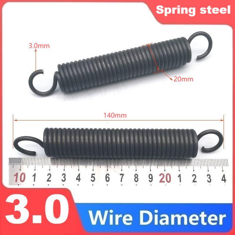 Spring Steel Single Hook Spring Tension Spring Wire Dia 3.0mm Outer Dia 16/20/25mm Length 50/100/110/120/130/150/160/180/200/280