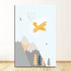 Художественная картина на холсте, украшение для детской комнаты в скандинавском стиле, картина с приключением, цитатой, детский постер, мультяшный горный самолет, принт на стену
