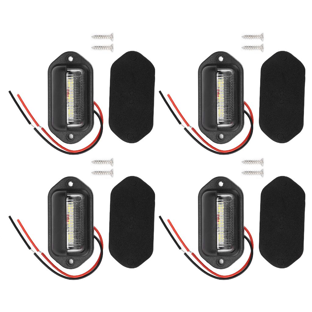 4 шт. 12 В 6 светодиодных ламп для номерного знака, высокая яркость, белый свет, водонепроницаемый для автомобиля