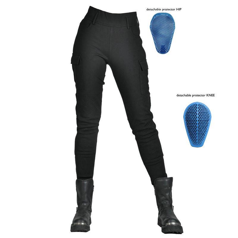 Womens Motorcycle Riding Pants With Silicone Armor Protection Military Green Black Cotton Blend Anti-Slip Tear-Resistant Biker