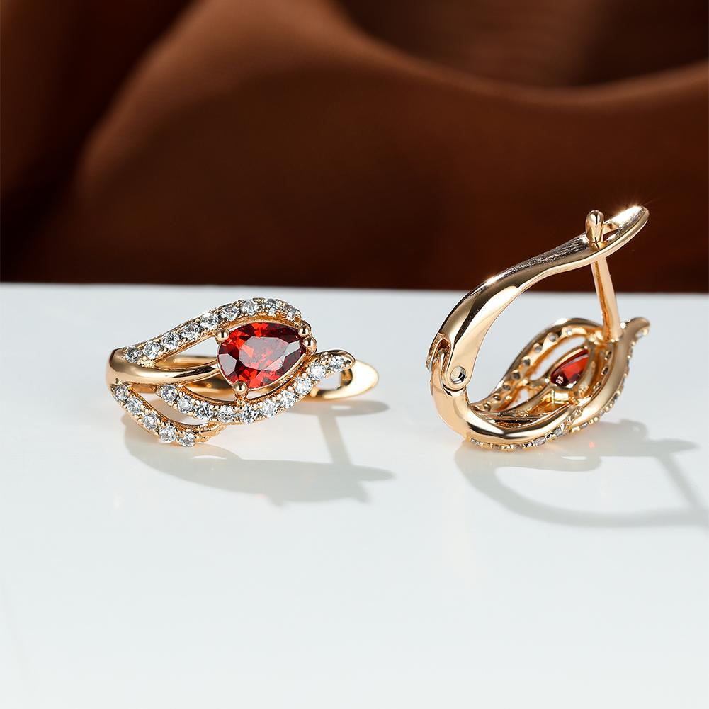Изысканные женские украшения с каплями воды, красивые красные, синие, фиолетовые каменные серьги, серьги-кольца, романтический подарок на день святого валентина