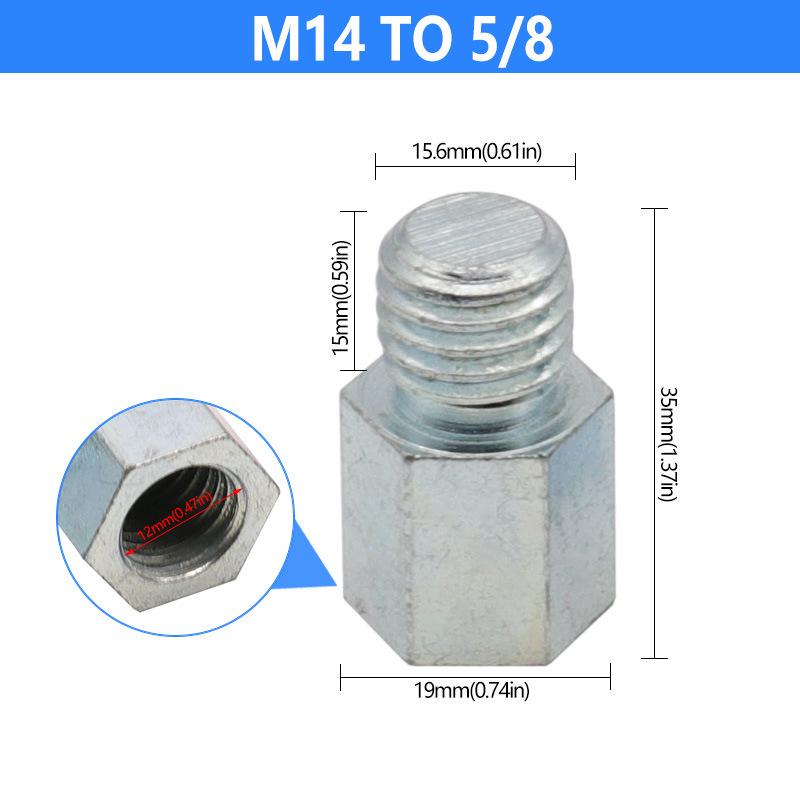 Переходник для Угловой Шлифмашины с 5/8 на M14/M16 и с M14 на M10 для Полировальных Кругов.