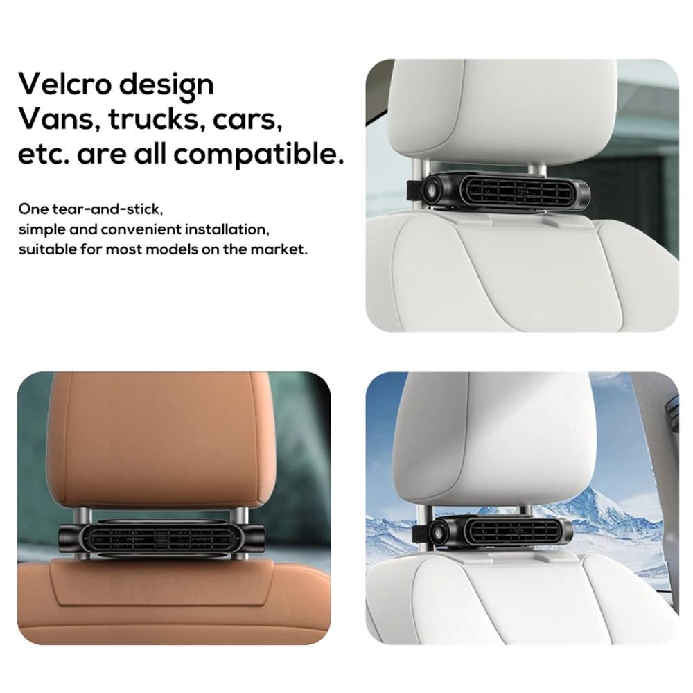 Car Seat Cooling Fan 3 Speeds Adjustable Car Seat Headrest Fan USB Powered Electric Fan Cooling Air Fan For Cars Rear Seat Heat Shields 2