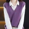 Women Vests Sweaters 2025 Sleeveless V-Neck Solid Knitted Vest Sweater Women Tops JJ116