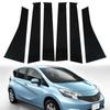 6 шт. глянцевые черные наклейки на стойки автомобиля для Nissan Note 2013-2017(Великобритания) Детали отделки наружных стоек автомобильных окон и дверей