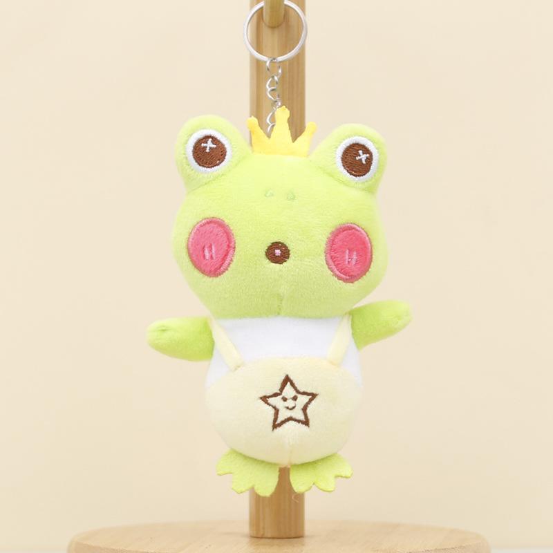 Cute Frog Cartoon Plush Keychain Short Plush Stuffing Pp Cotton 12cm Tall Toy