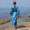 2024 Bohemian Women Summer Beach Dress Swim Wear Cover Up Cotton Tunic Sexy Open Front Beach Cover Up Q1169