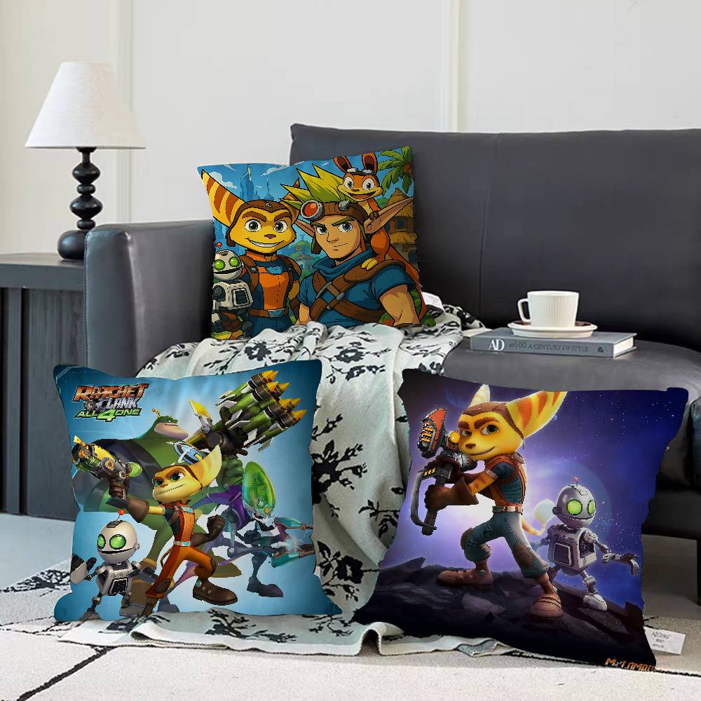Игровой Подушка-Чехол Ratchet And C-Clank Съемный Стирающийся Чехол для Подушки – Всесезонный Мягкий Лен