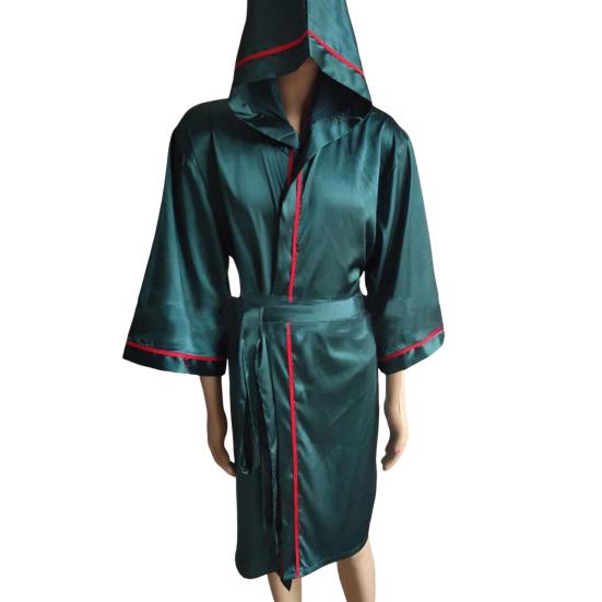 Adults Hooded Boxing Men Women Boxer Robe Breathable Knee Length Sanda Fighting Wrestle Martial