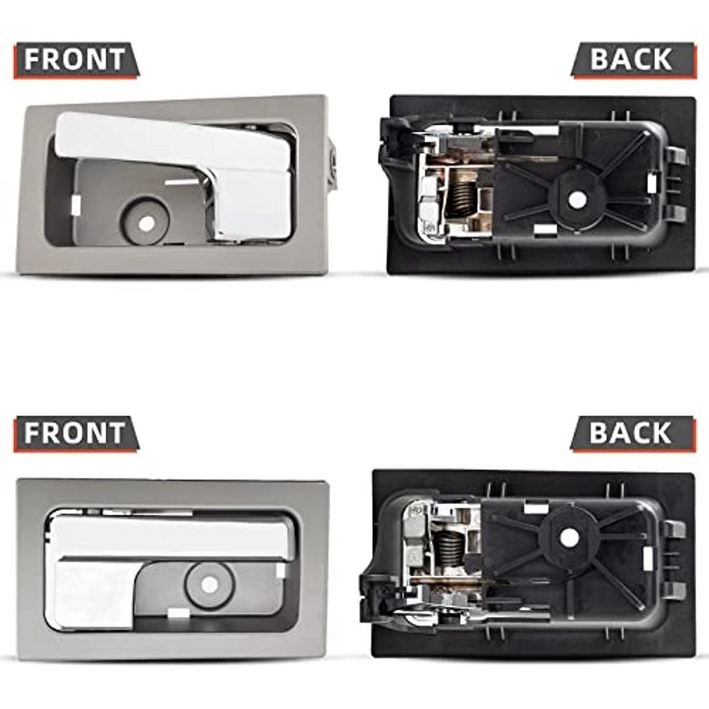 2 шт., комплект для замены передних или задних внутренних дверных ручек со стороны пассажира + водителя, платиновый ободок с хромированным рычагом, совместимый с 09-14 F150 10-