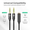 Headphone Splitter 2 In 1 High Fidelity Lossless Nylon-Braided Dual 3.5mm Male Microphone Audio To 3.5mm Female Adapter Cable Computer Accessories