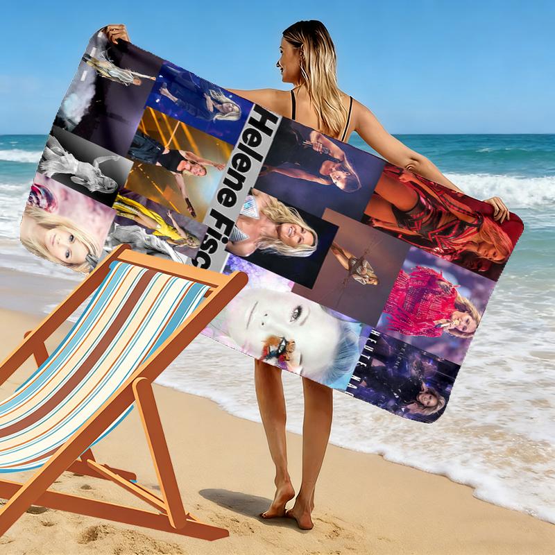 Helene Fischer Print Beach Towel, Large Soft Quick Dry Towel for Beach Camping Swimming