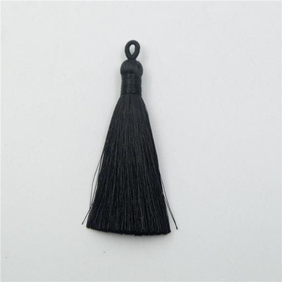 Подвеска-кисточка из гладкого полиэстерового шелка своими руками с коротким подвесным кольцом для ювелирных изделий