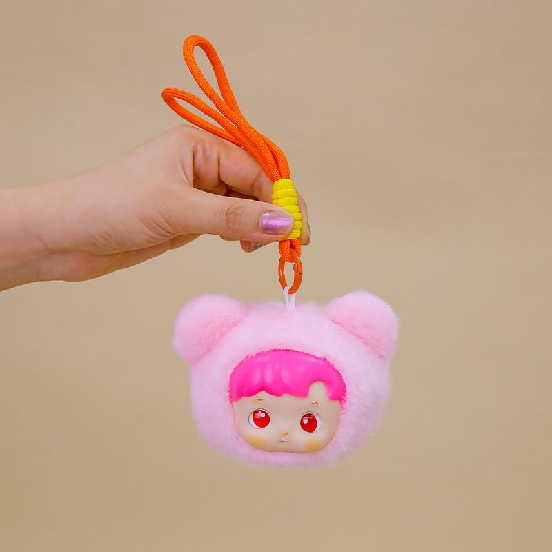 Bear Doll Cute Head Plush Keychain Toy Backpack Accessory Birthday Gift