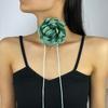 Stylish Rose Blossom Necklace Simulation Flower Neckchain Women Girls Collarbone Chain Eye Catching Choker Accessory
