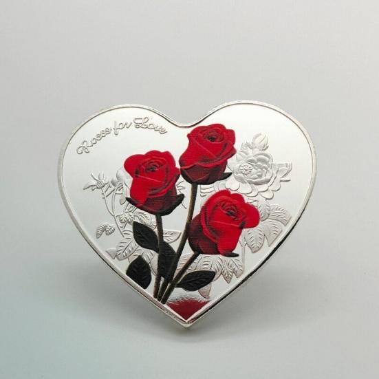 Памятная монета Lucky Love, креативная форма, двусторонний дизайн, романтические элементы, украшение для монеты на День святого Валентина