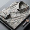 Men's Clothing Printing Capable Handsome Temperament Turn-down Collar Button Office Fashion Business Casual Formal Shirts