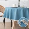 Modern Minimalist Cotton Linen Round Tablecloth Handmade Lace Thickened Table Cloths Simple Waterproof Dustproof No Odor Table Cover