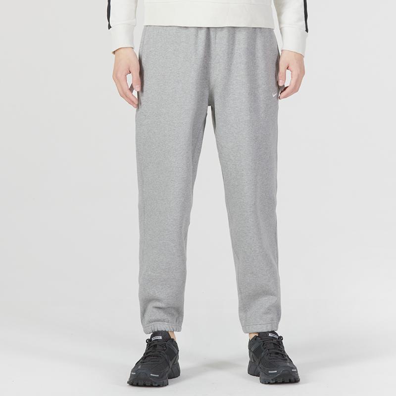 Nike Трикотажные брюки Jogger с логотипом, однотонные, мужские, серые, DX1365-063