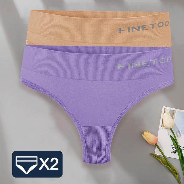 FINETOO 2 шт./компл. M-XXL Bodyshaper трусики-стринги женское тонкое нижнее белье женское нижнее белье сексуальные женские стринги трусы с высокой талией