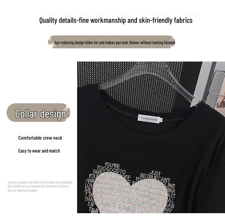 Женская футболка большого размера средней длины с круглым вырезом и короткими рукавами