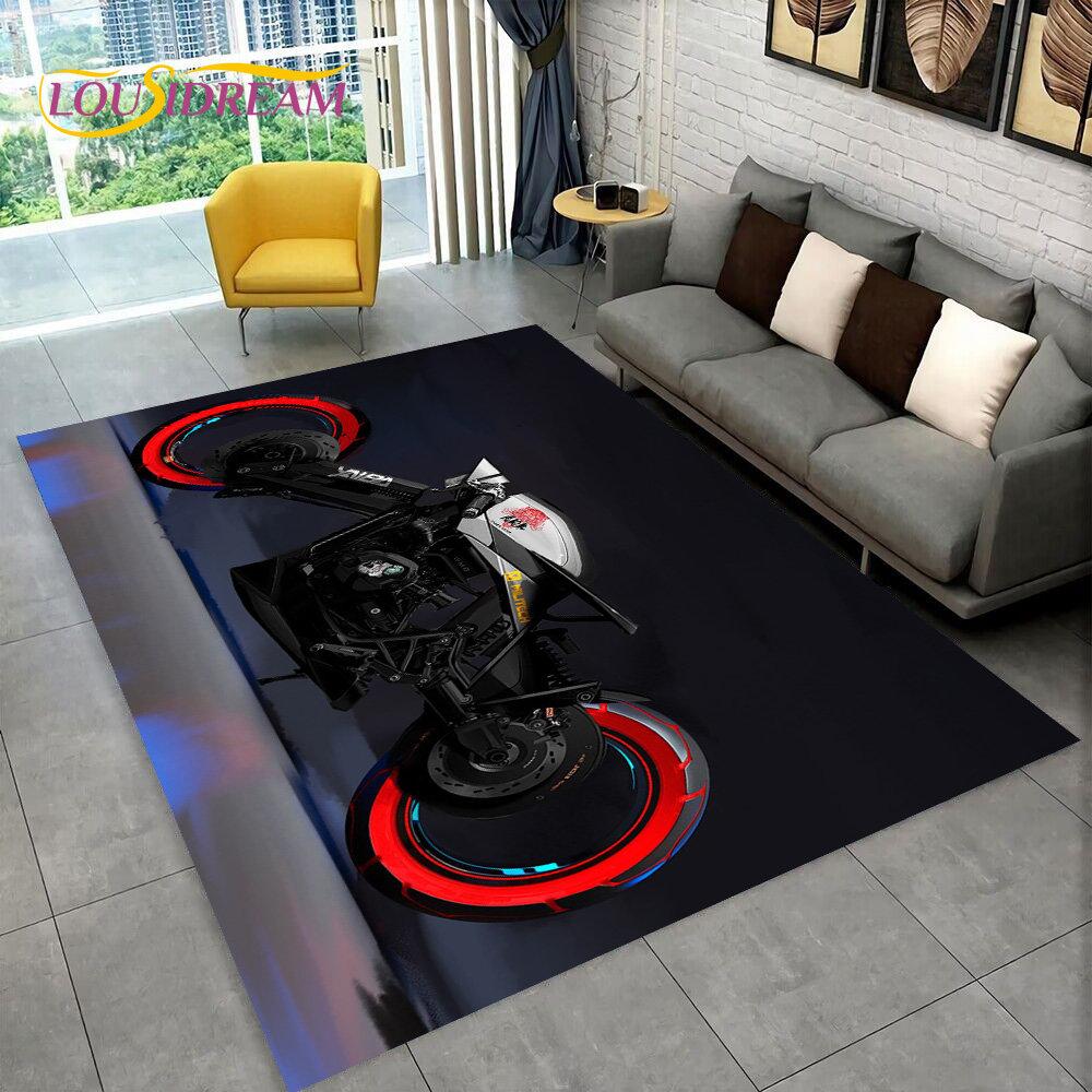 3D Киберпанк Концепт Мотоцикла Мультяшный Ковер, Ковер для Гостиной Спальни Дивана Прихожей Декор, Детский Нескользящий Коврик