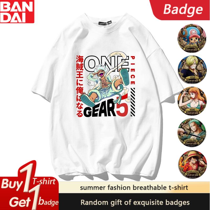 ONE PIECE Одежда для фанатов Мальчики Ника Луффи Пятискоростной Зоро Модный Свободный Летний Тренд Мужская и Женская Футболка с коротким рукавом