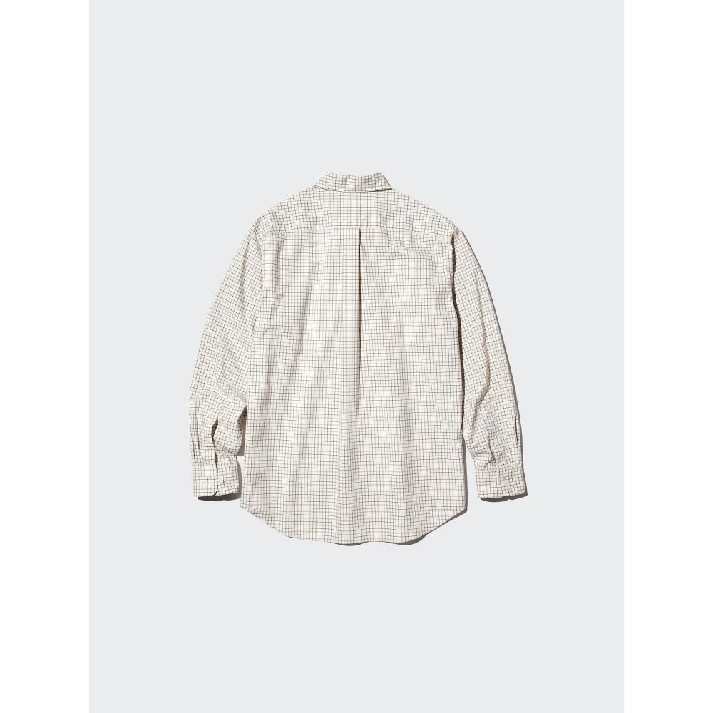 Uniqlo Япония Широкая Рубашка Клетка На Пуговицах