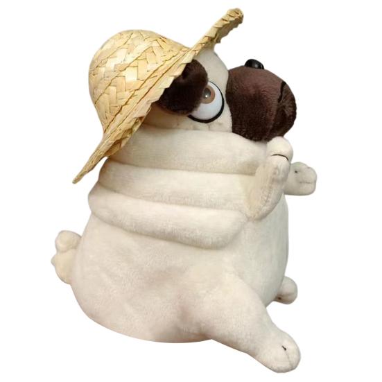 Pug Dog Stuffed Doll Funny Cuddly Animal Plush Toy Dog Plushie Pillow Gift for Birthday Christmas Easter Home Decor