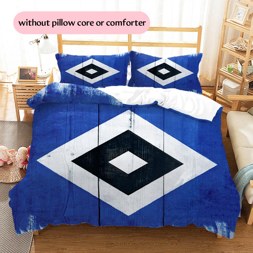 Постельное белье с узором Гамбургер SV Домашний Декор Подарок на День Рождения (1 пододеяльник + 2 наволочки, без наполнителя)