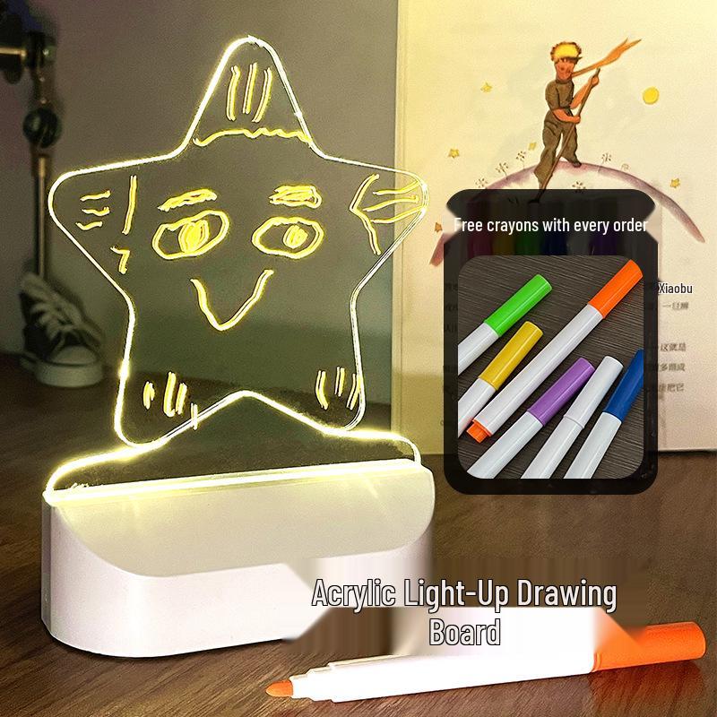 Стираемая светодиодная доска для рисования для детей – Портативная настольная доска для рисования и сообщений