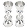 Набор из 4 подставок для яиц 40 мл из нержавеющей стали с гладкой поверхностью, устойчивой к высоким температурам