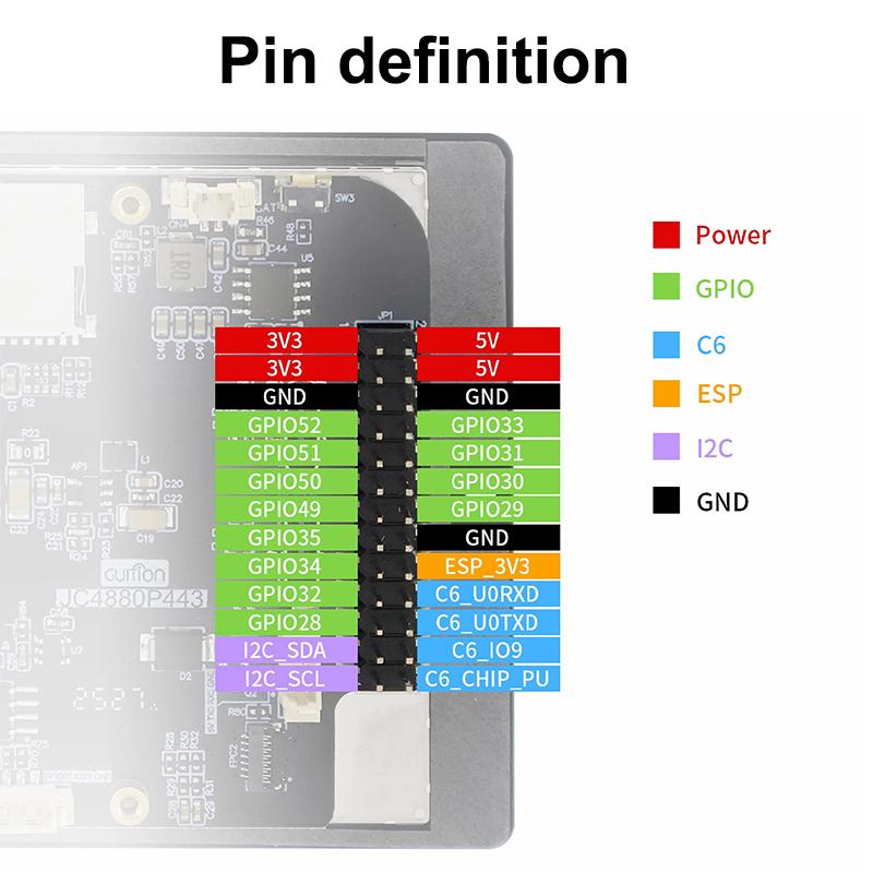 Esp32P4 4,3-дюймовая IPS емкостная сенсорная плата разработки Модуль высокой четкости Поддержка Wifi 6 и Bt5 Встроенный Esp32-C6