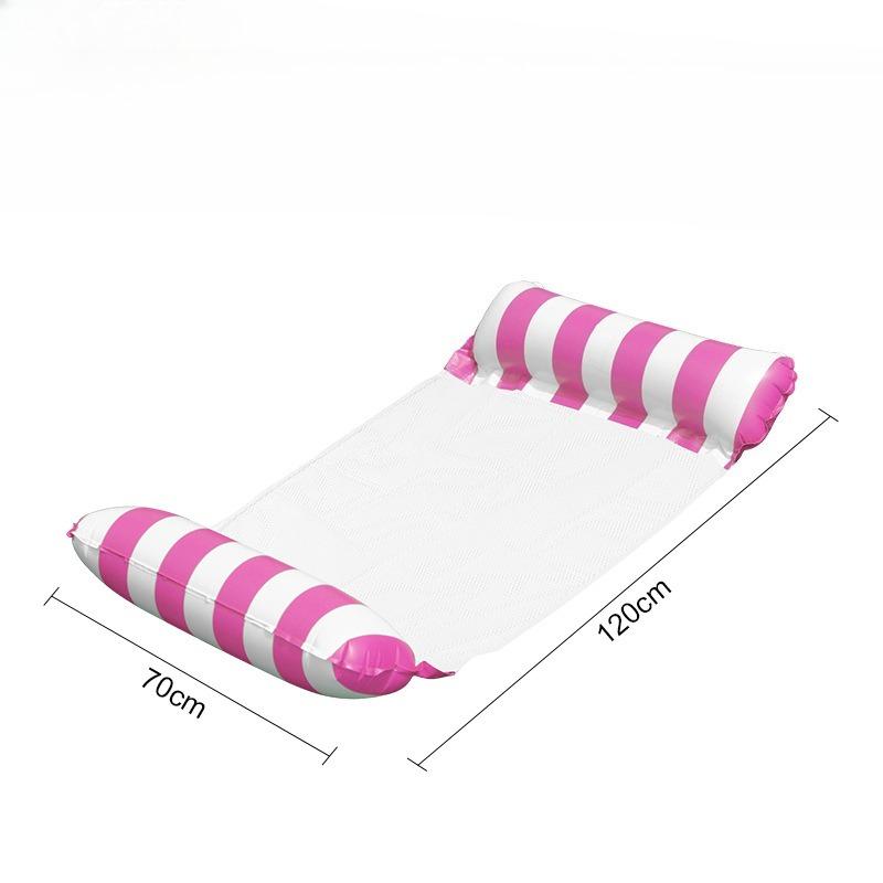 1 шт. Надувной гамак-кресло для бассейна - Портативное складное кресло-реклайнер с воздушным насосом, двухтрубный полосатый плавучий шезлонг для взрослых