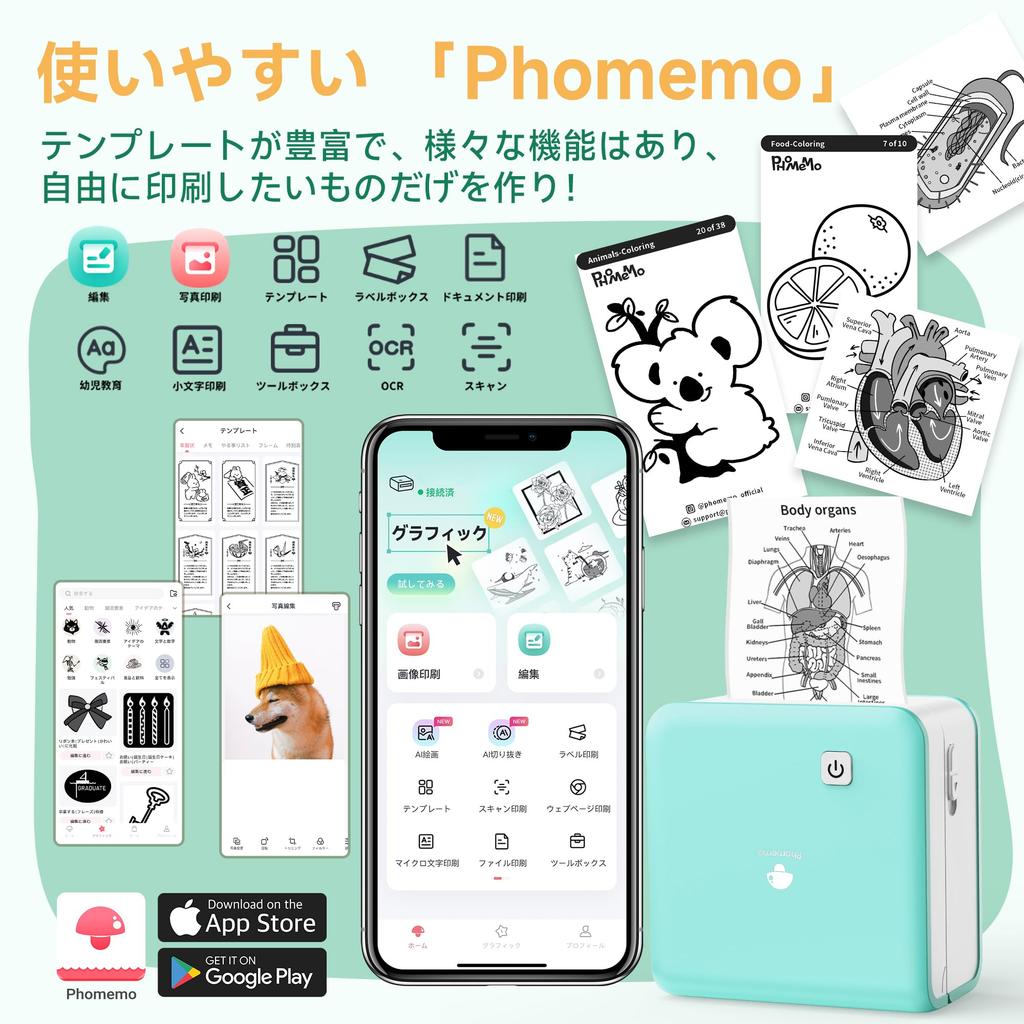 Phomemo P2S Thermal Mini совместим с 3 рулонами термобумаги HD Подарочная наклейка Мобильная монохромная наклейка Карманный Bluetooth Для дома Для дома