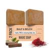 BALF & BELCH Ghar Ka Soaps Sandalwood & Saffron | Handmade Bath Soap for Glowing Skin| Skin Brightening for Men & Women | 100g Each, Pack of 2