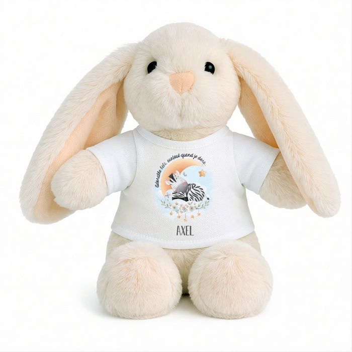 Planetee Peluche Lapin Bébé Doudou Axel Adorable Quand Je Dors Cadeau Naissance Garçon Nouveau-Né Baby Shower