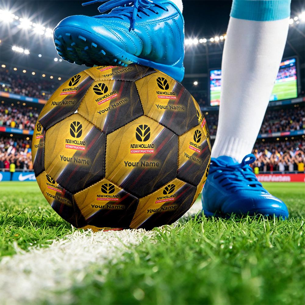 New Holland Size 5 Football, Custom Name Text Personalized Soccer Ball Sport Training Gift